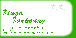 kinga korponay business card